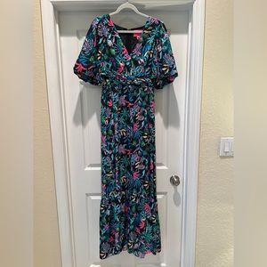 Lilly Pulitzer Teyla Elbow Sleeve Maxi 10